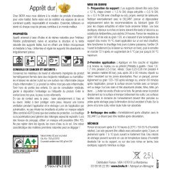 Etiquette verso de l'apprêt dur Biofa