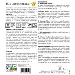 Etiquette verso huile dure aqua bianco Biofa