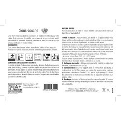 Etiquette verso de la sous-couche Biofa