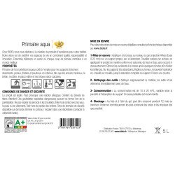 Etiquette verso de la primaire aqua Biofa