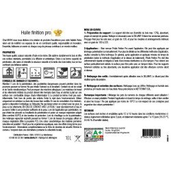 Etiquette verso huile finition pro Biofa