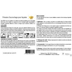 Etiquette verso primaire d'accrochage pour façades Biofa