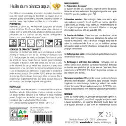 Etiquette verso huile dure aqua bianco Biofa