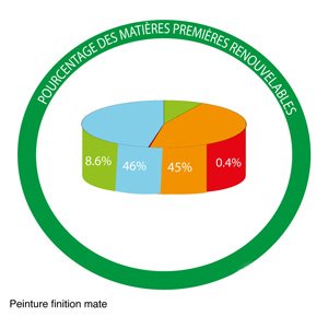 Graphique sur la composition de la peinture mate