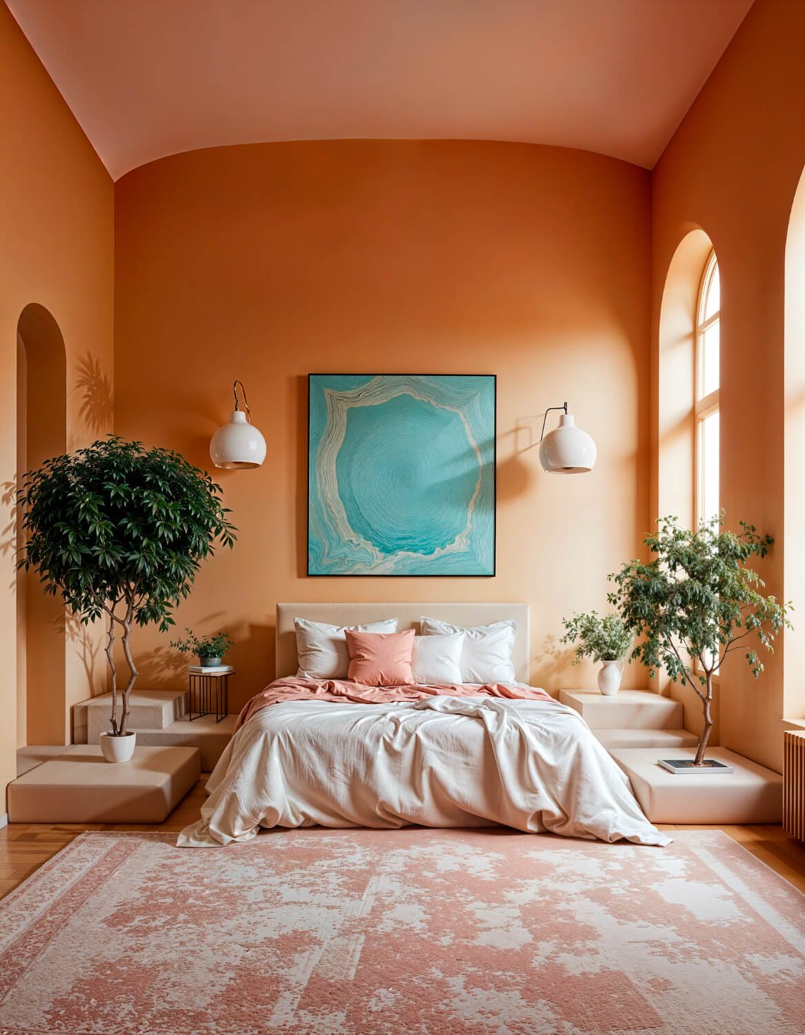 Intérieur peint avec une peinture silicate minérale naturelle